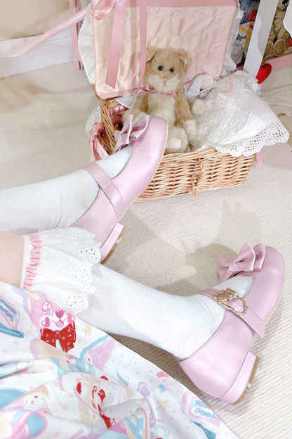 Satin Sheep Puff Shoes