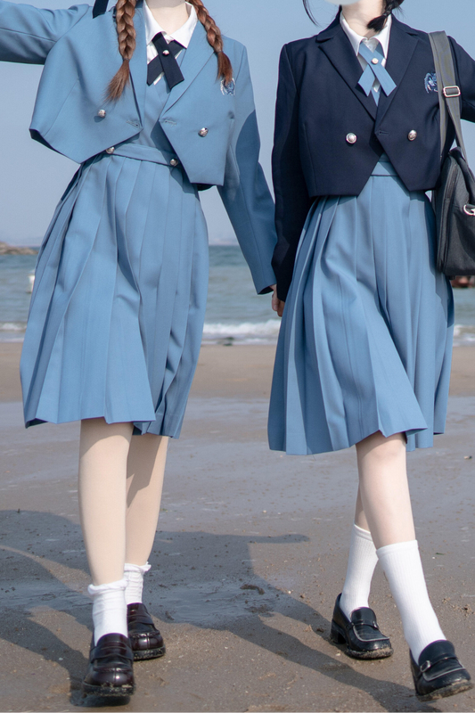 Retro College Vest Skirt + Shirt + Jacket