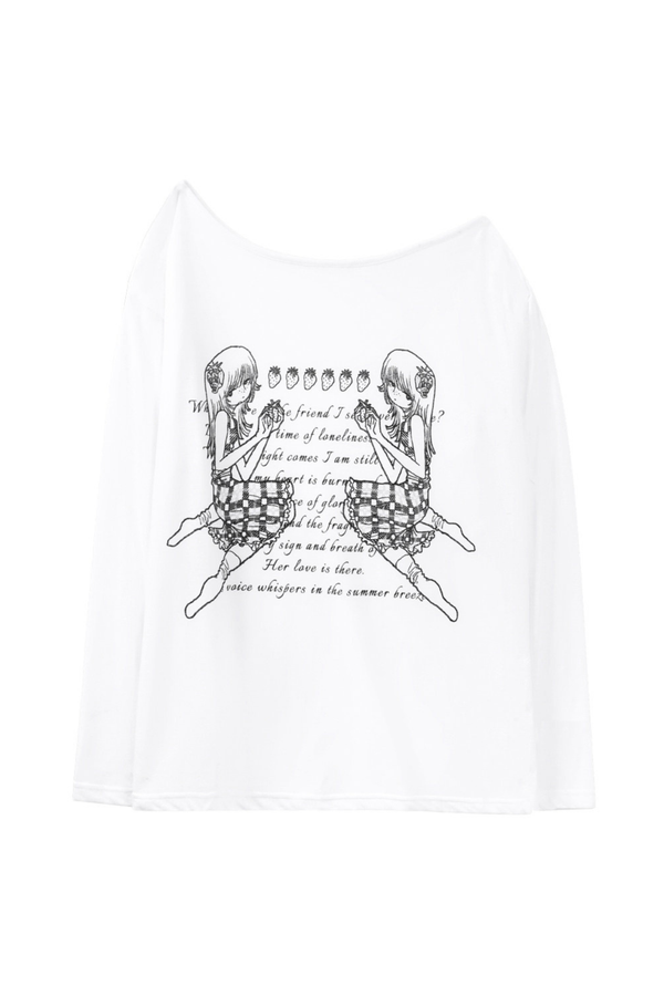 ワンショルダートップス+インナー+ルーズパンツ