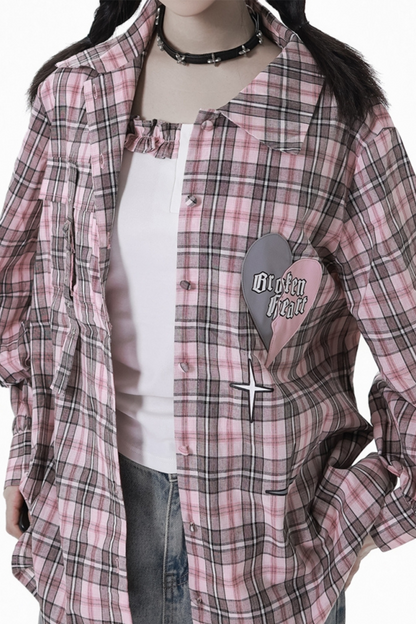 Check Loose Shirt + Tank Top