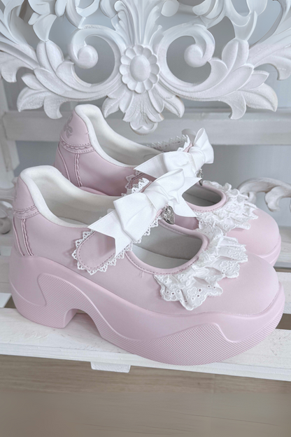 Girly Lace Ribbon Sneakers