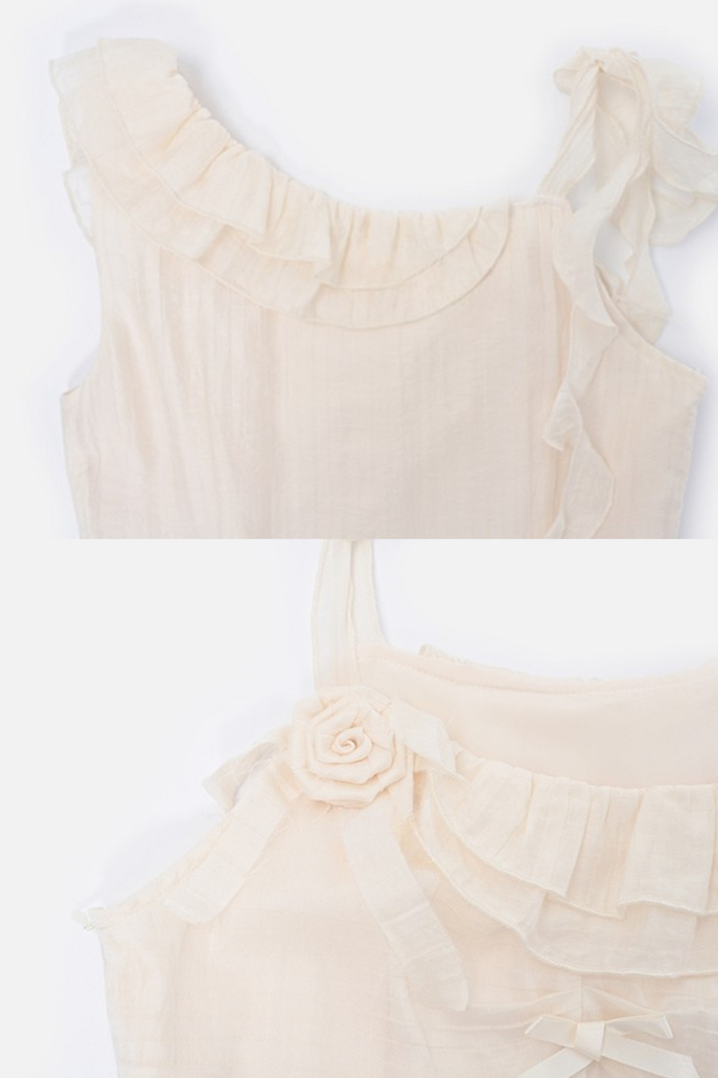 Sweet Sheer Design Ribbon Two Wear Dress