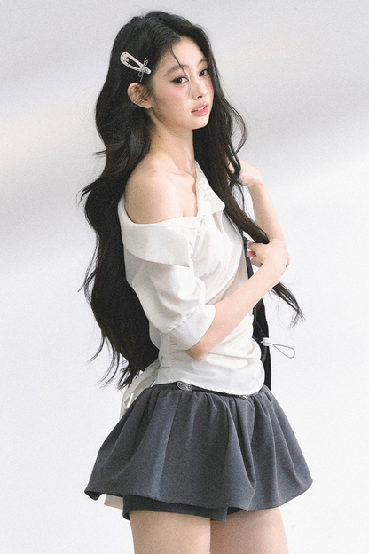 バッグリボンワンショルダートップス