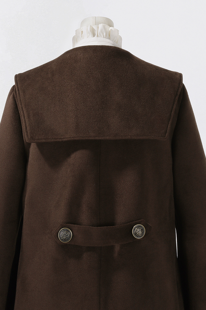 レトロロングコート+スカート+シャツ+ベスト