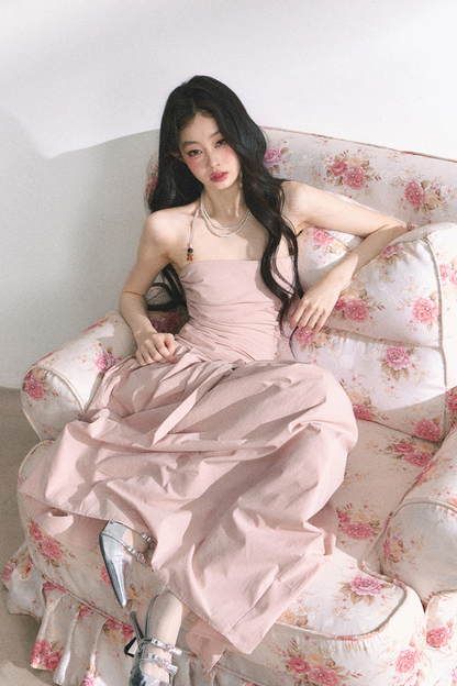 ホルターネックロングドレス