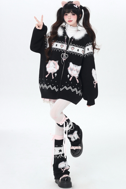 Snow Fair Island Cardigan + Leg Warmers