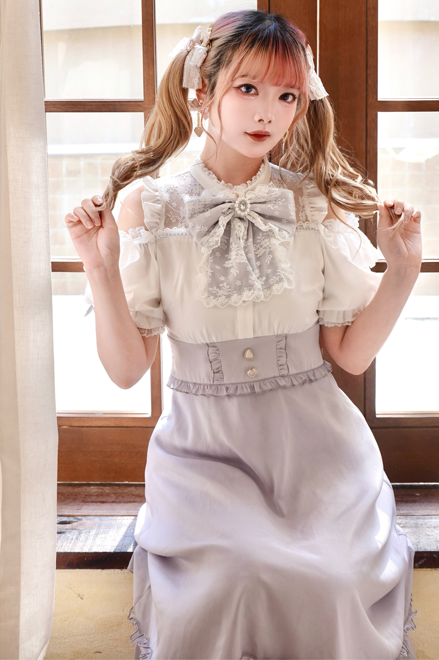 Mine Cute Bicolor Ribbon Dress