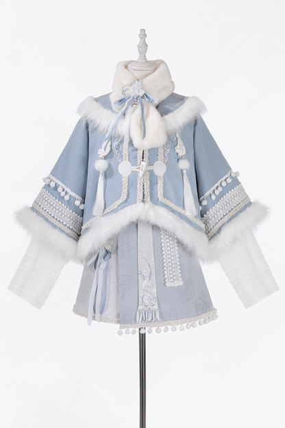 チャイナスノーロリータジャケット+トップス+スカート+スカーフ