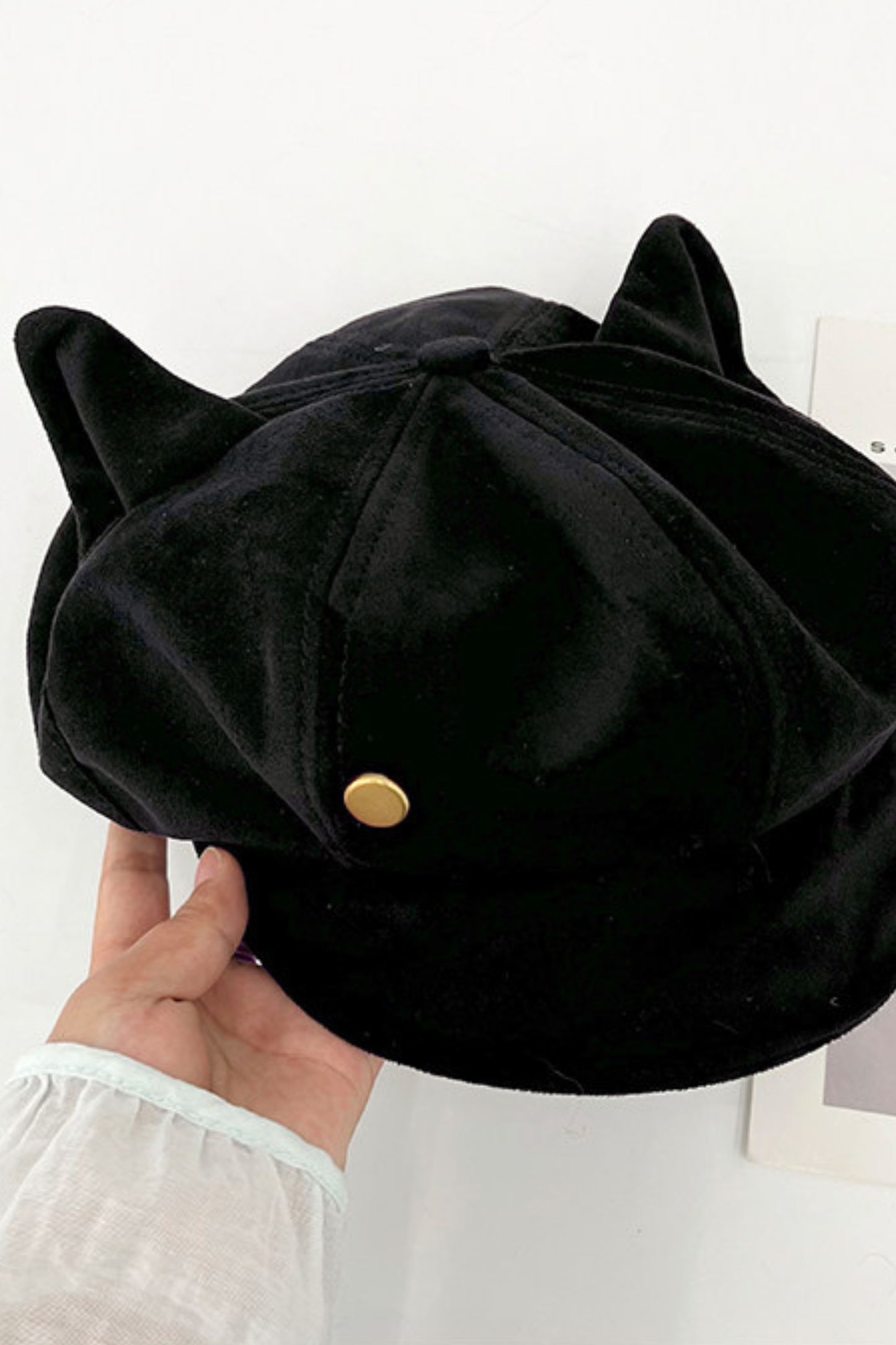 Retro Suede Cat Ear Beret