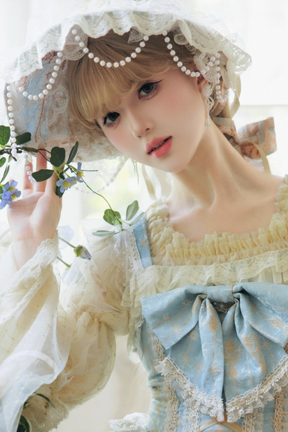 ユニコーンクラシカルプリンセスジャンパースカート+トップス+ボンネット+カチューシャ