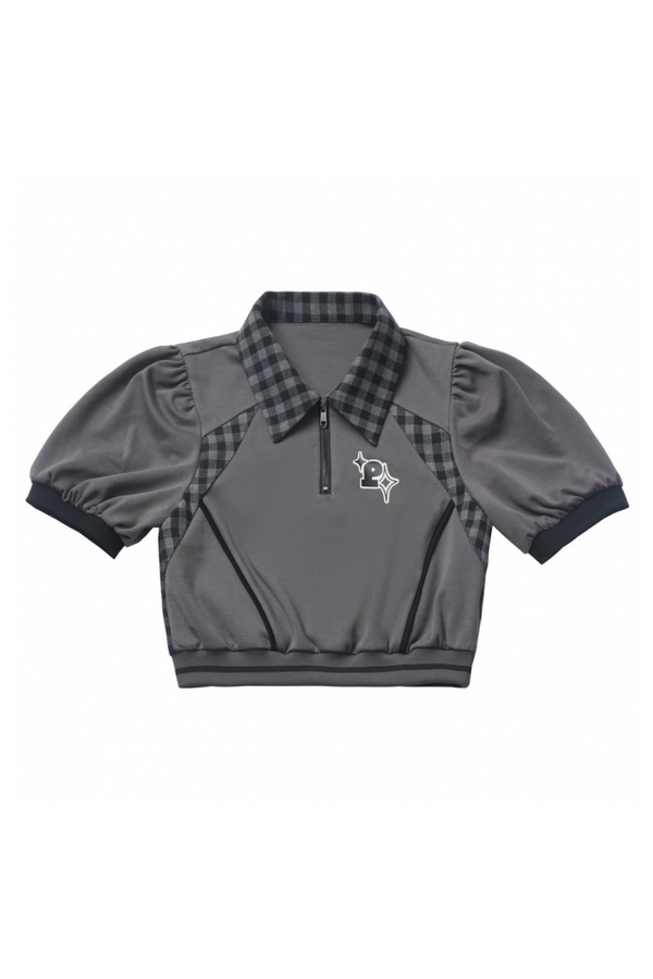 Mode Check Top + Skirt + Casual Wide Pants