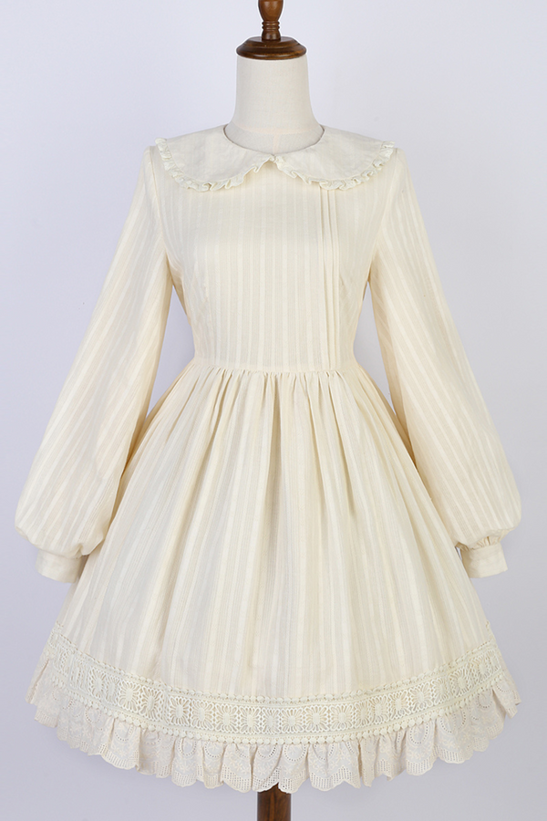 Retro Flower China Cardigan + Flared Doll Collar Dress