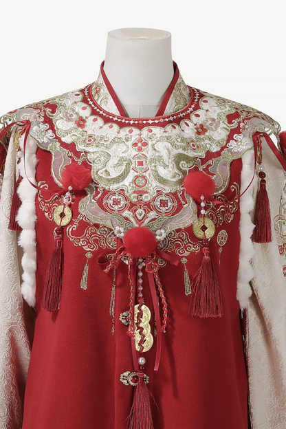 Gorgeous retro china top + skirt + vest + shoulders