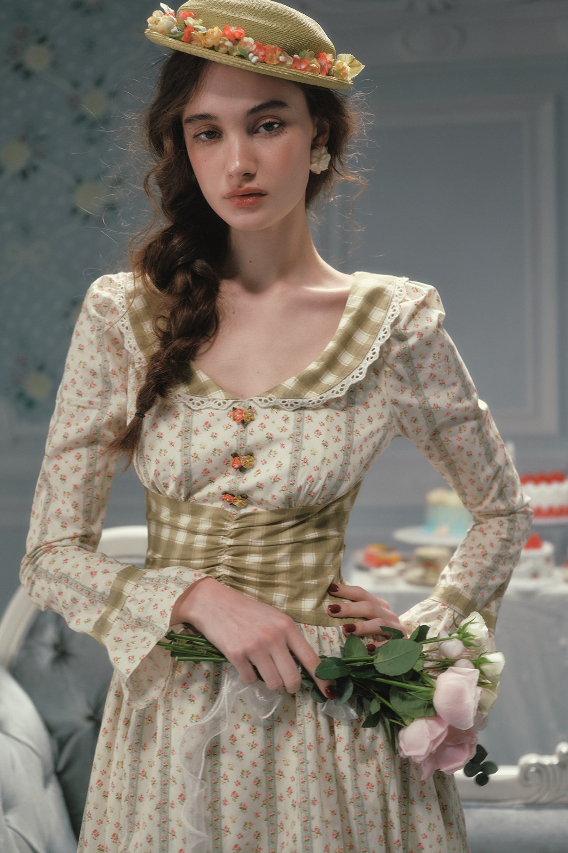 Retro Lace Maid Floral Cotton Dress – Belchic
