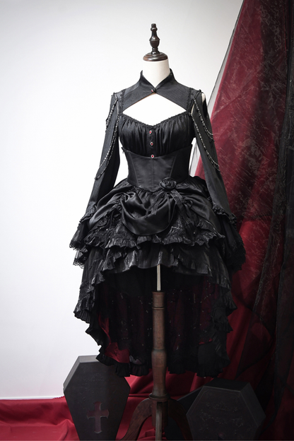 ダークフラワーゴシックロリータセットアップ