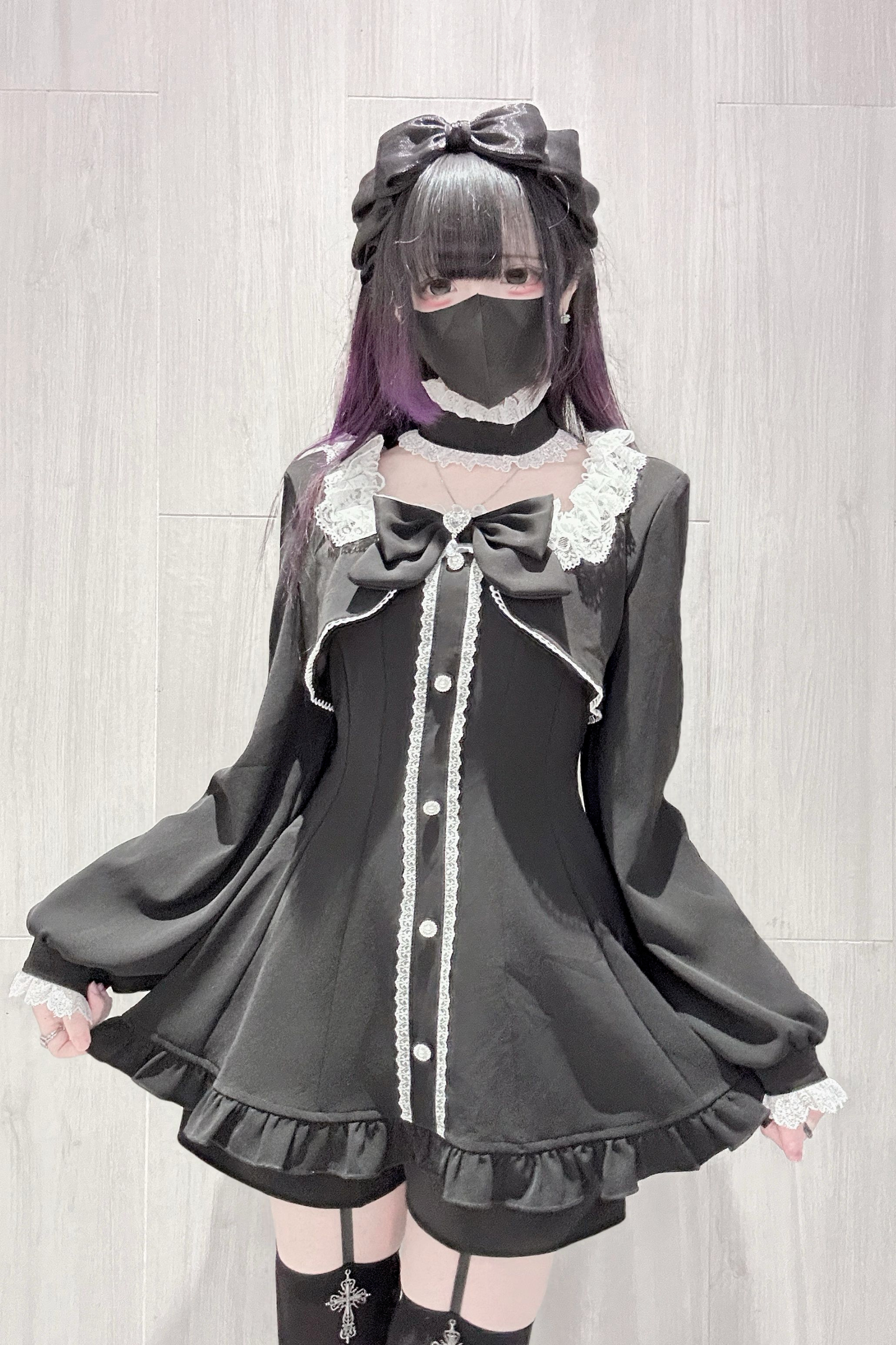 地雷フレアフェイクツーピースワンピース