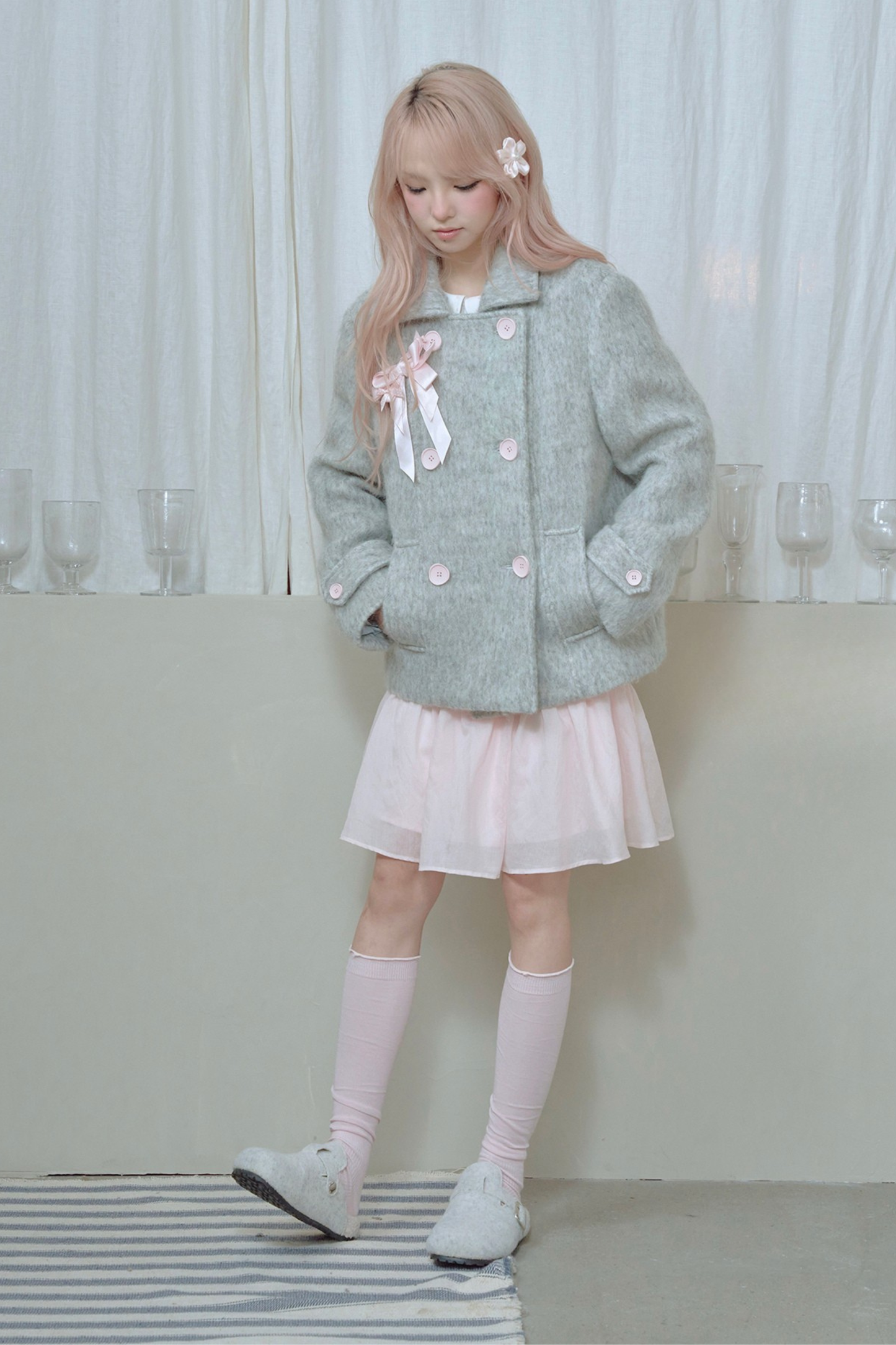 Sweet Double-Breasted Short Coat