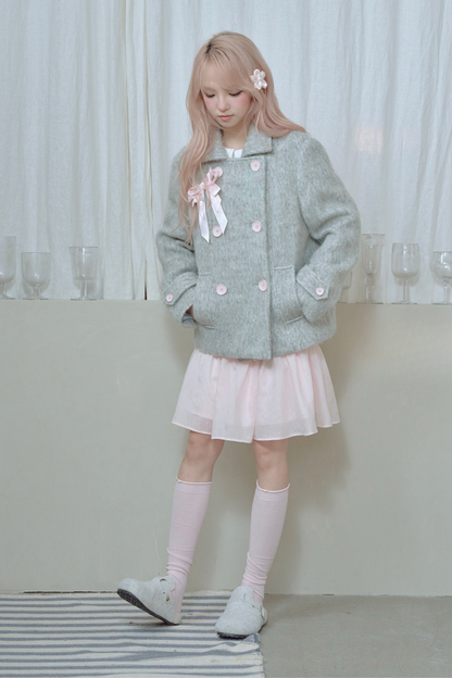 Sweet Double-Breasted Short Coat