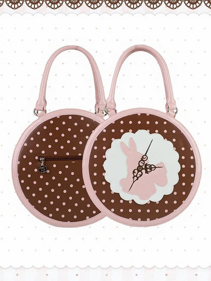 [Date limite de précommande : 16 juillet] Sac à main horloge lapin fantasy Alice (avec bandoulière)