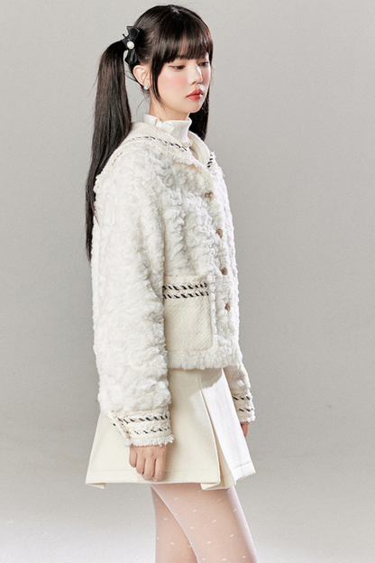 Snow Sweet Furcoat + Pleated Skirt