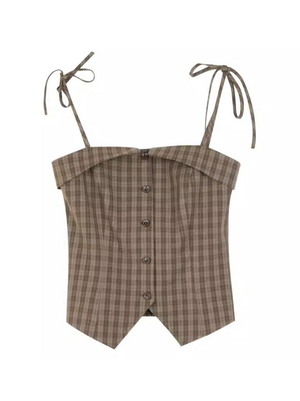 レトロチェックキャミソール＋ハーフスカート