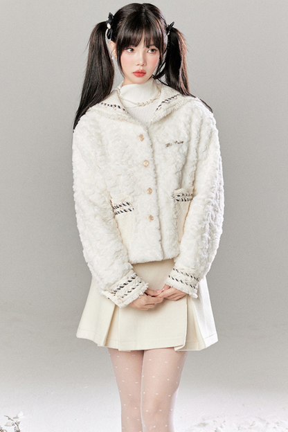 Snow Sweet Furcoat + Pleated Skirt