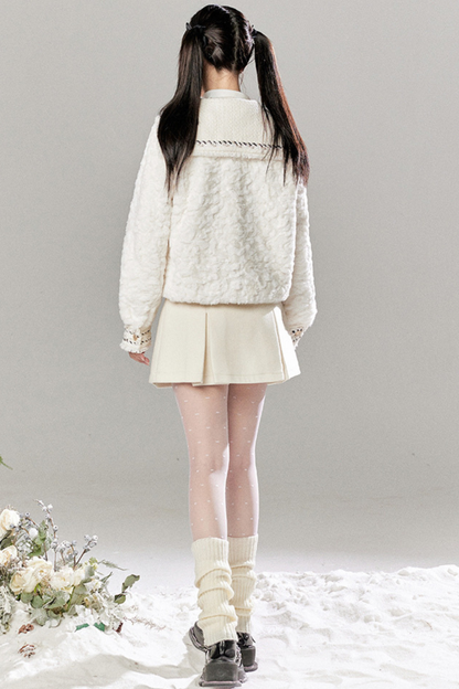 Snow Sweet Furcoat + Pleated Skirt