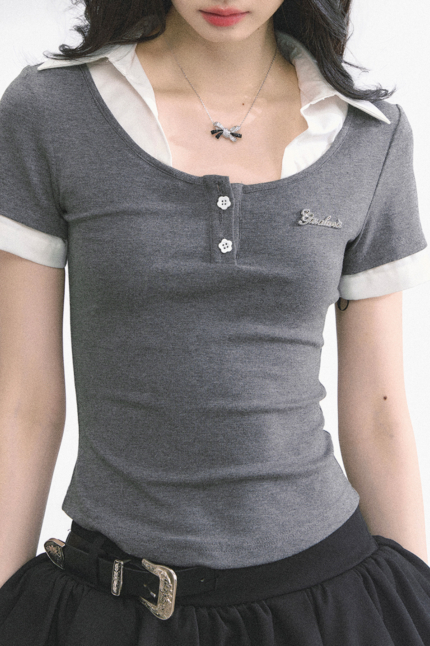 ストレートショルダーアメリカンシャツトップス