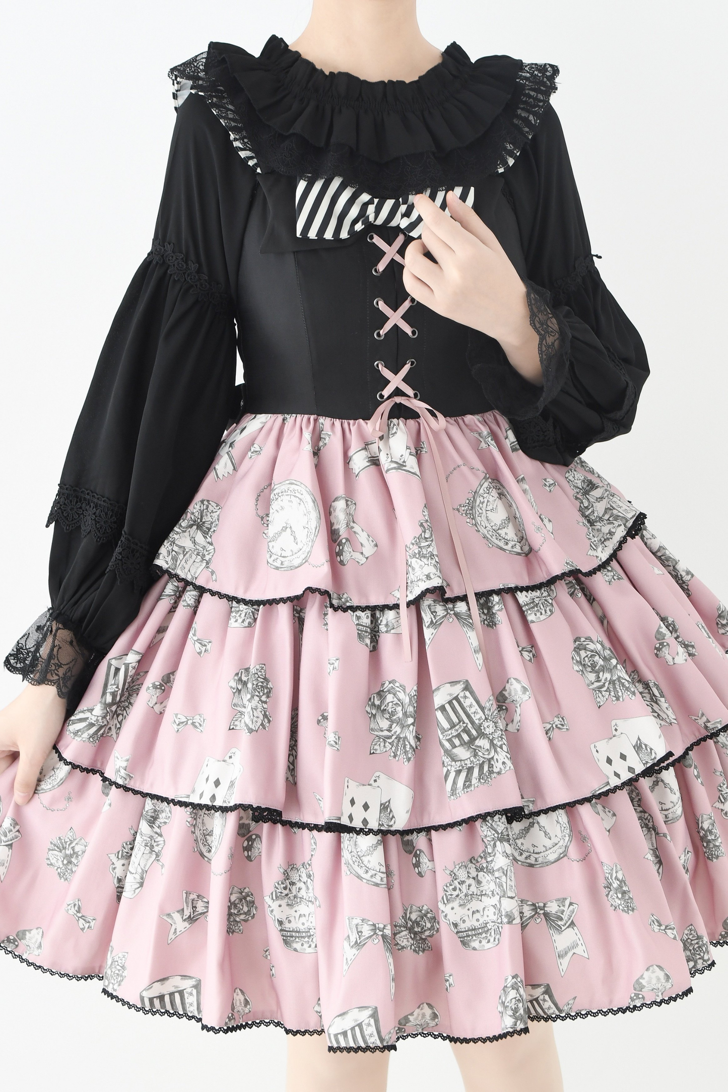 Off-the-shoulder long sleeve Lolita blouse