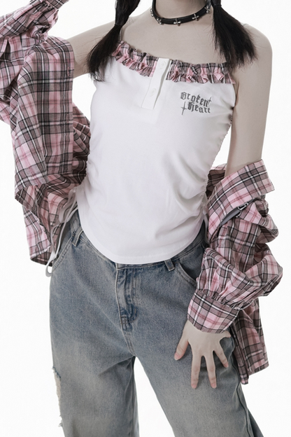 Check Loose Shirt + Tank Top