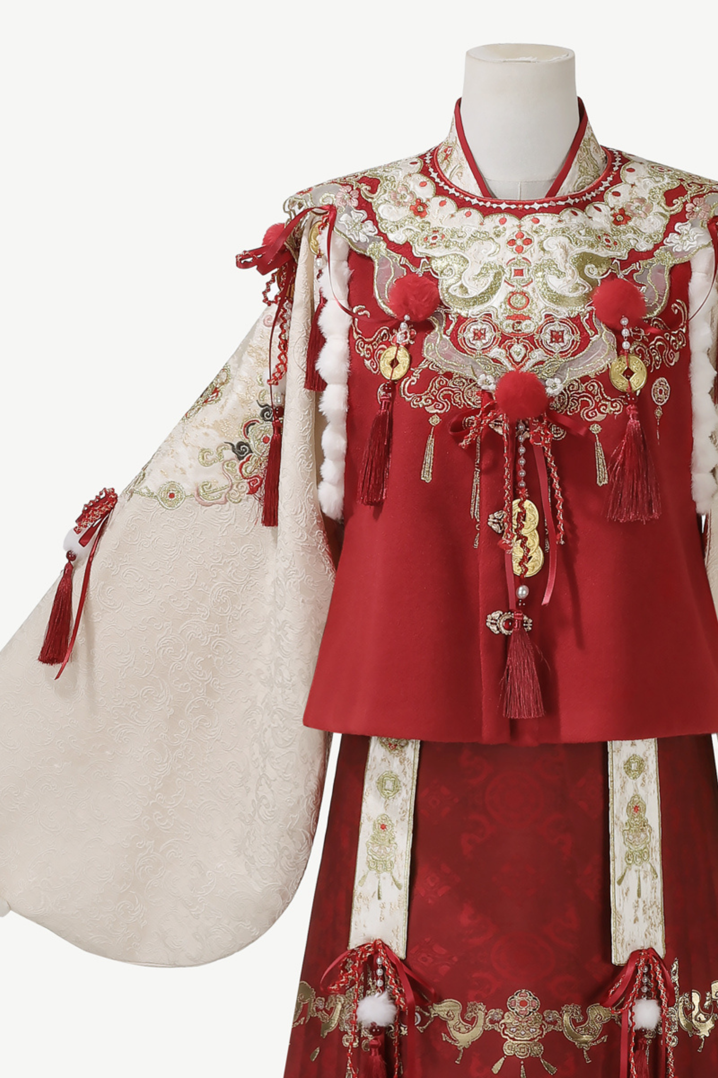 Gorgeous retro china top + skirt + vest + shoulders