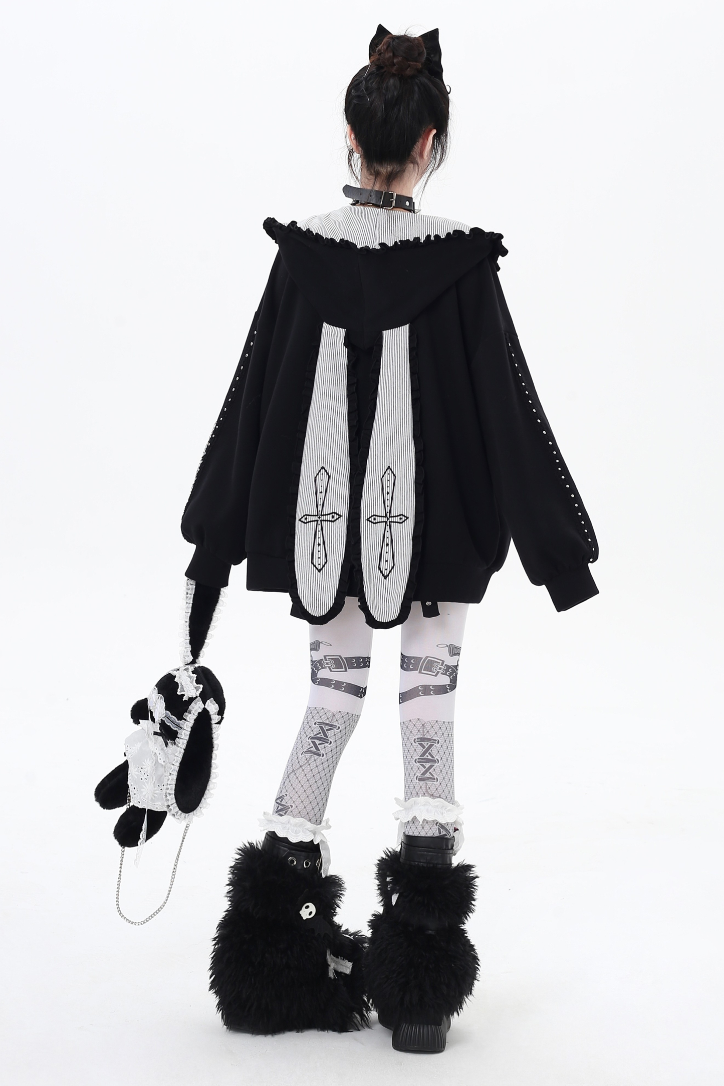 Love Heart Bunny Hooded Loose Hoodie