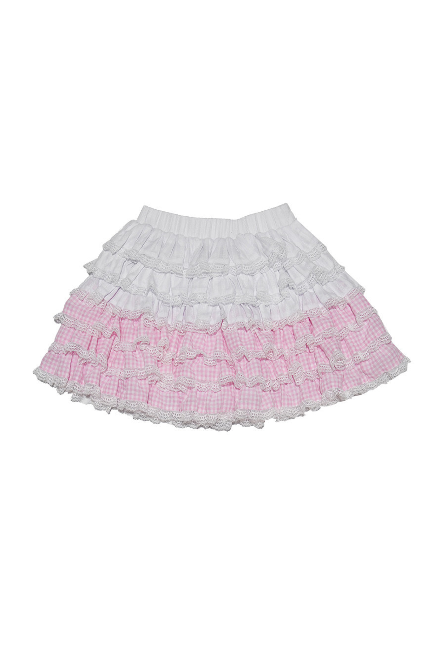 ピンクグラデーションレーススカート