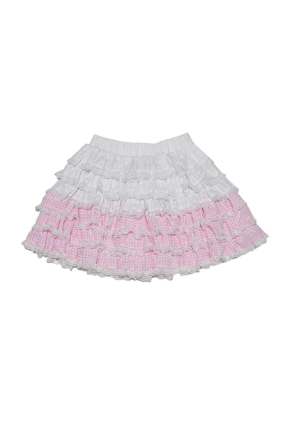 ピンクグラデーションレーススカート