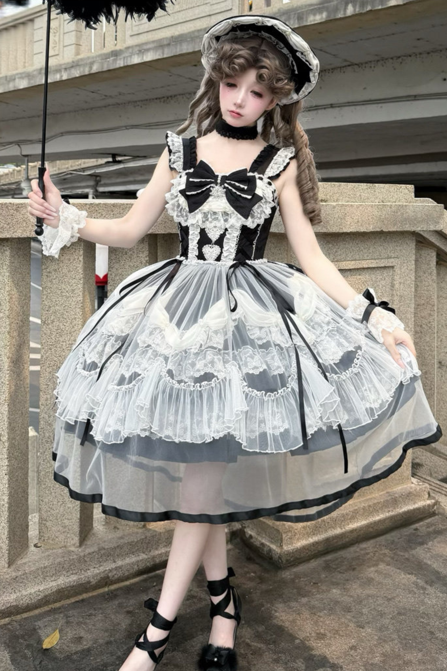 スイートフリルケーキロリータドレス