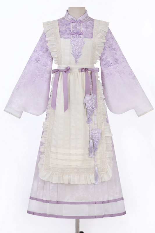 【Artículo de reserva】Vestido dulce elegante étnico chino + Delantal