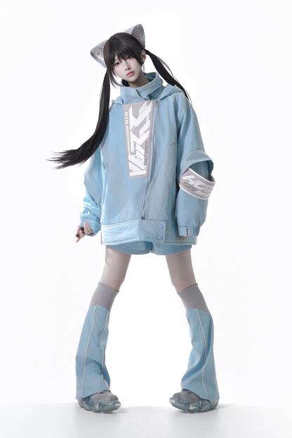 Cyber Loose Jacket + Pants + Leg Warmers + Cat Ear Headband