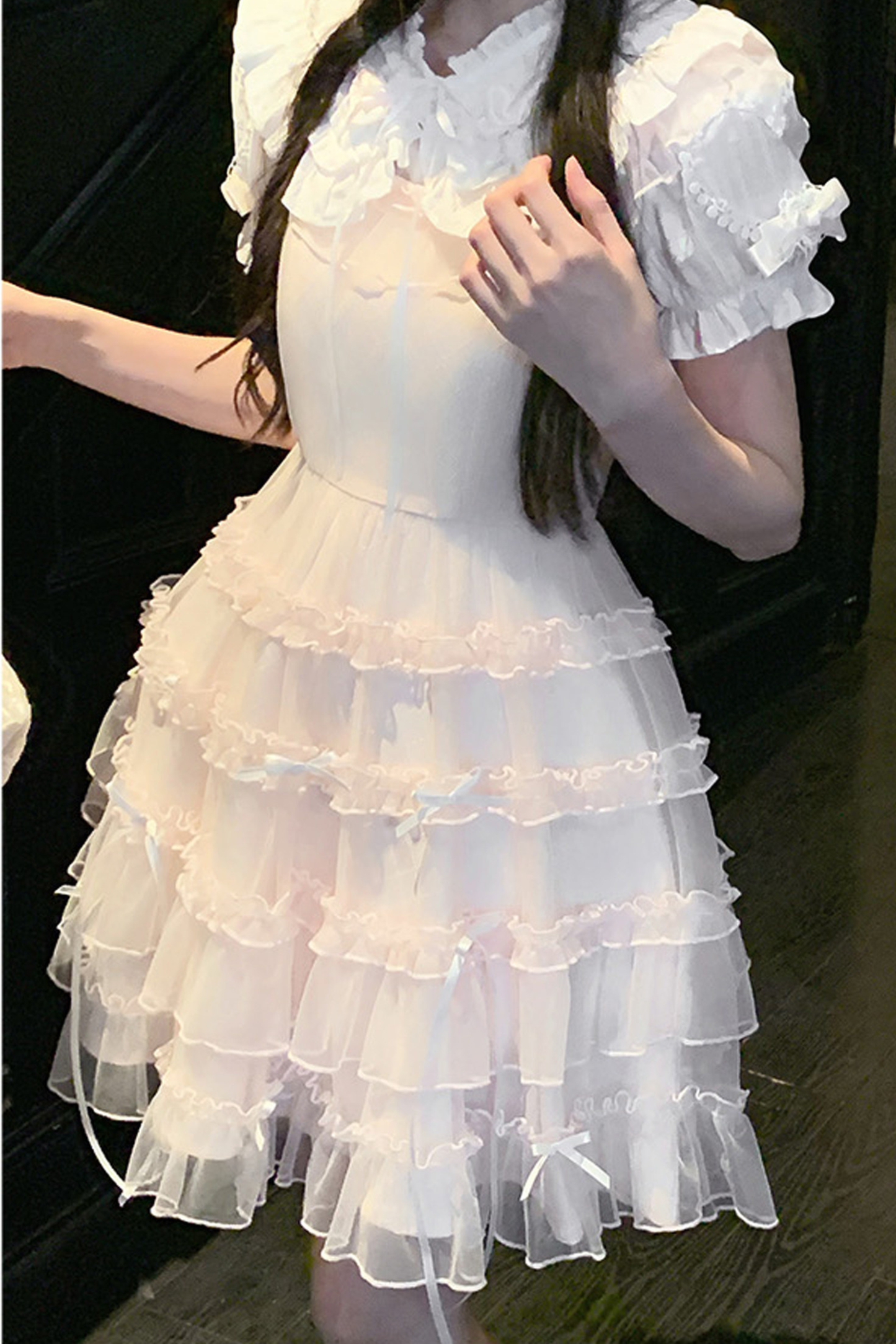 스위트 걸 인형 칼라 로리타 탑 + 스커트