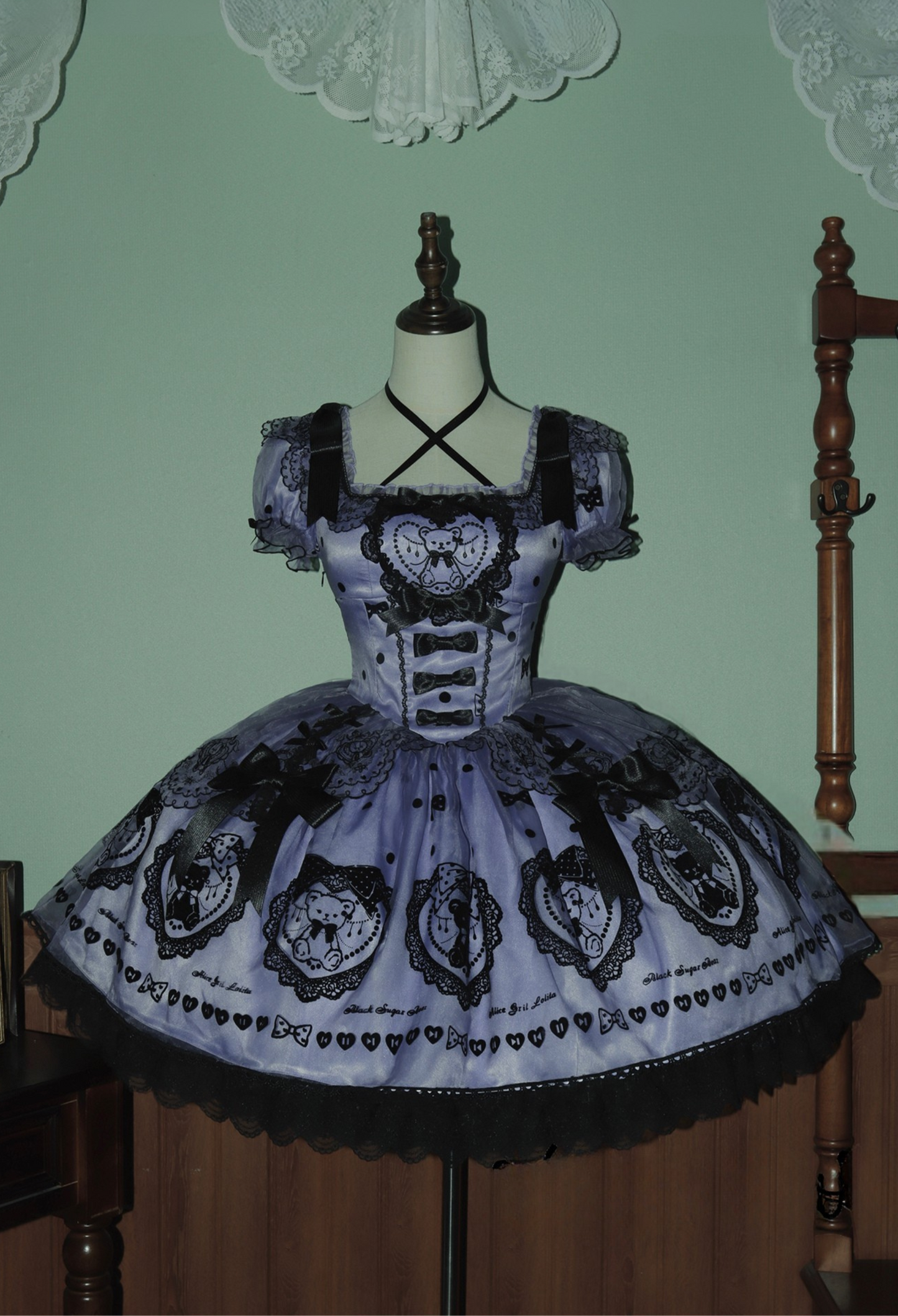 [Pre-order Deadline: September 16] Pink Purple Teddy Bear Series Sweet Princess Dress