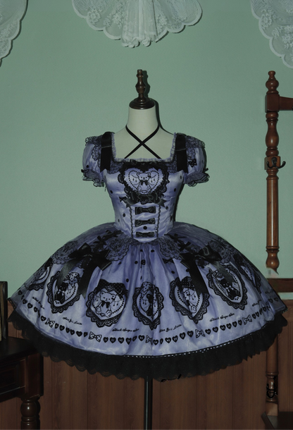 [Pre-order Deadline: September 16] Pink Purple Teddy Bear Series Sweet Princess Dress