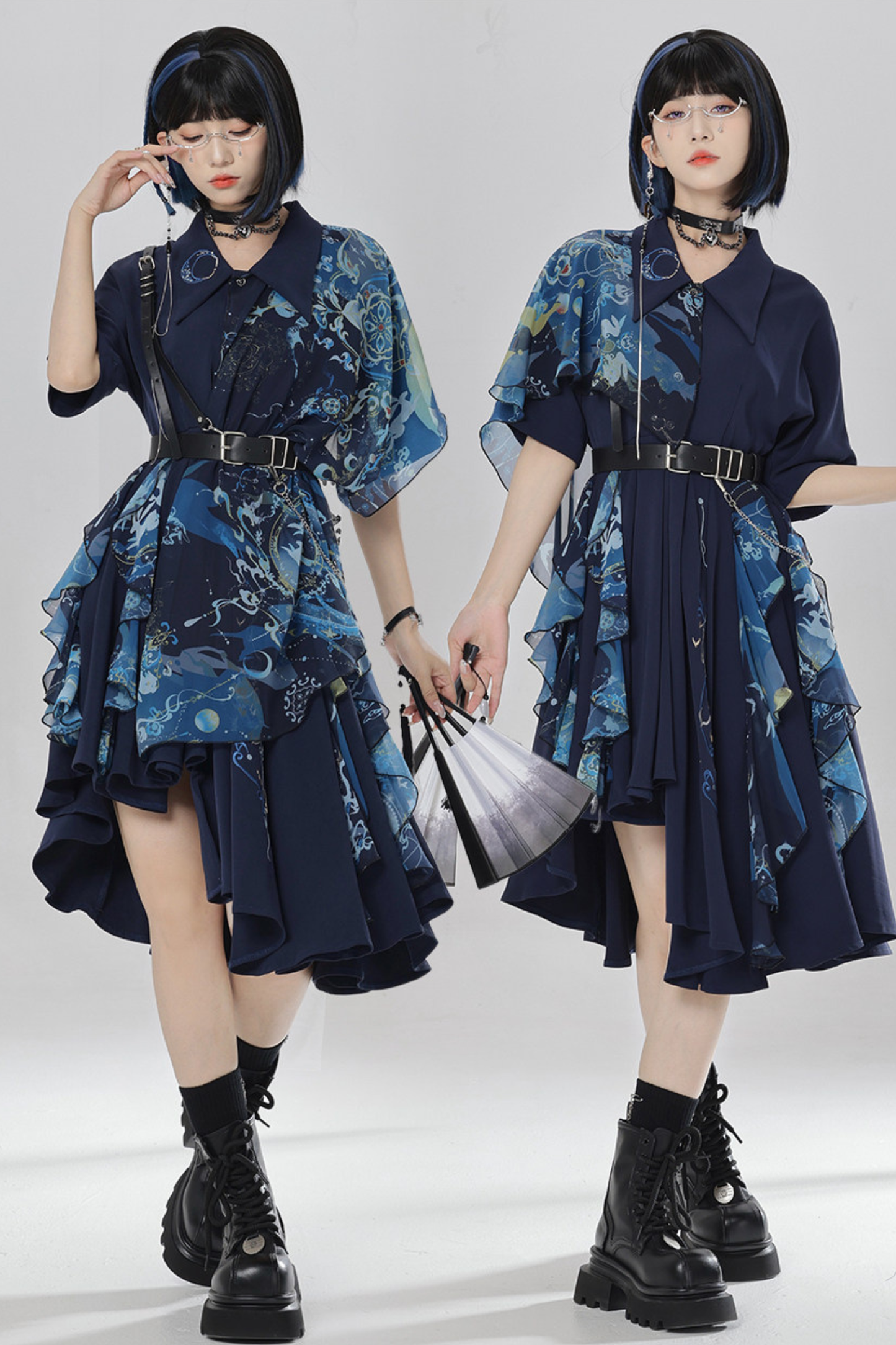 チャイナエンブロイダリードレス+ベルト+ガードル