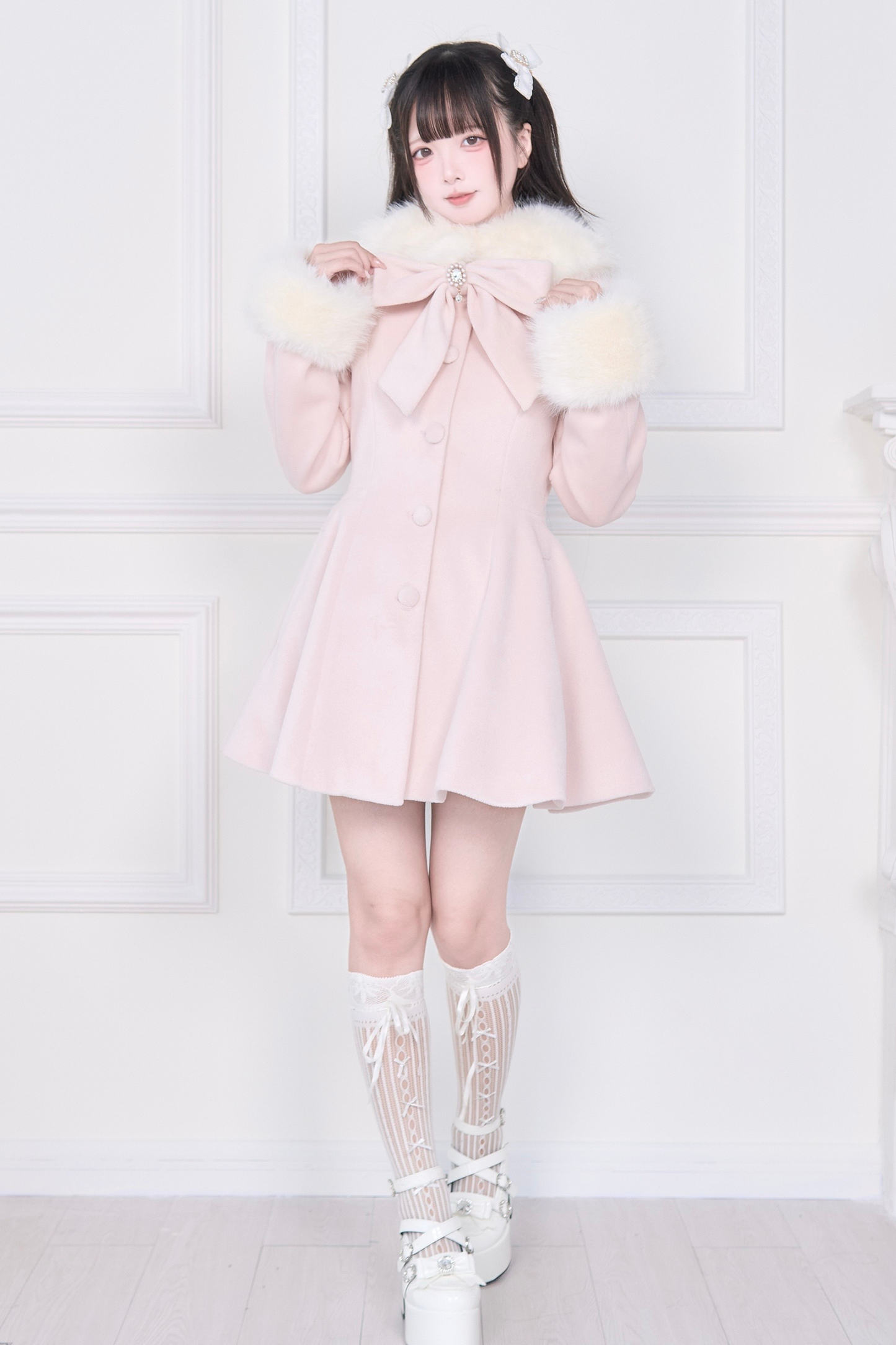 ビッグリボンフレアコート