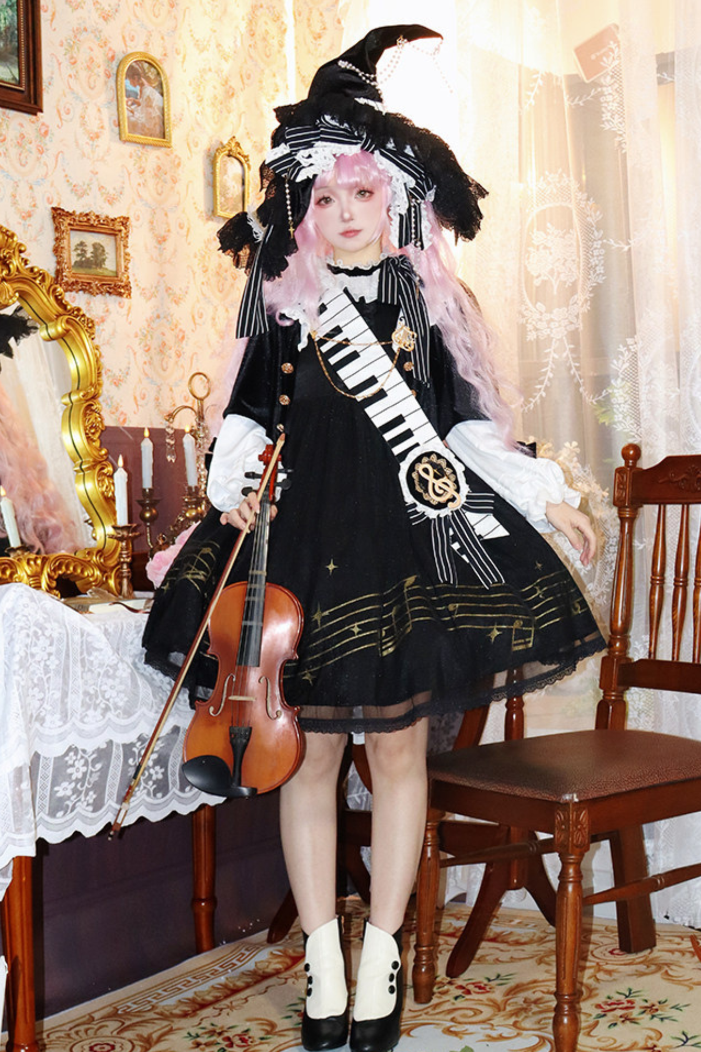 Night Music Lolita Dress + Princess Set + Magic Hat + Headband