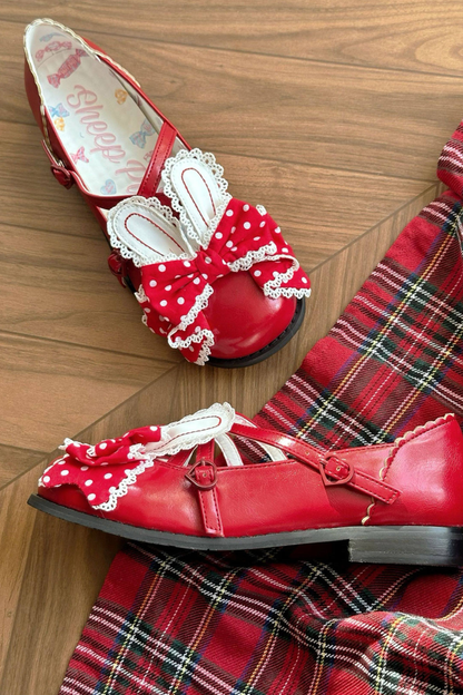 Sheep Puff Polka Dot Shoes