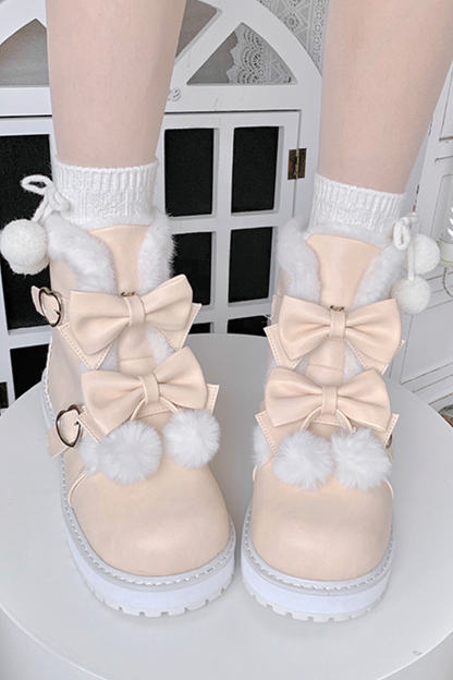 リボンプラットフォームソールブーツ