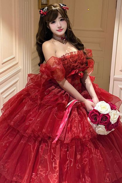 [3월 30일 예약마감] 우아한 무스 러브송 레드 원피스+소매