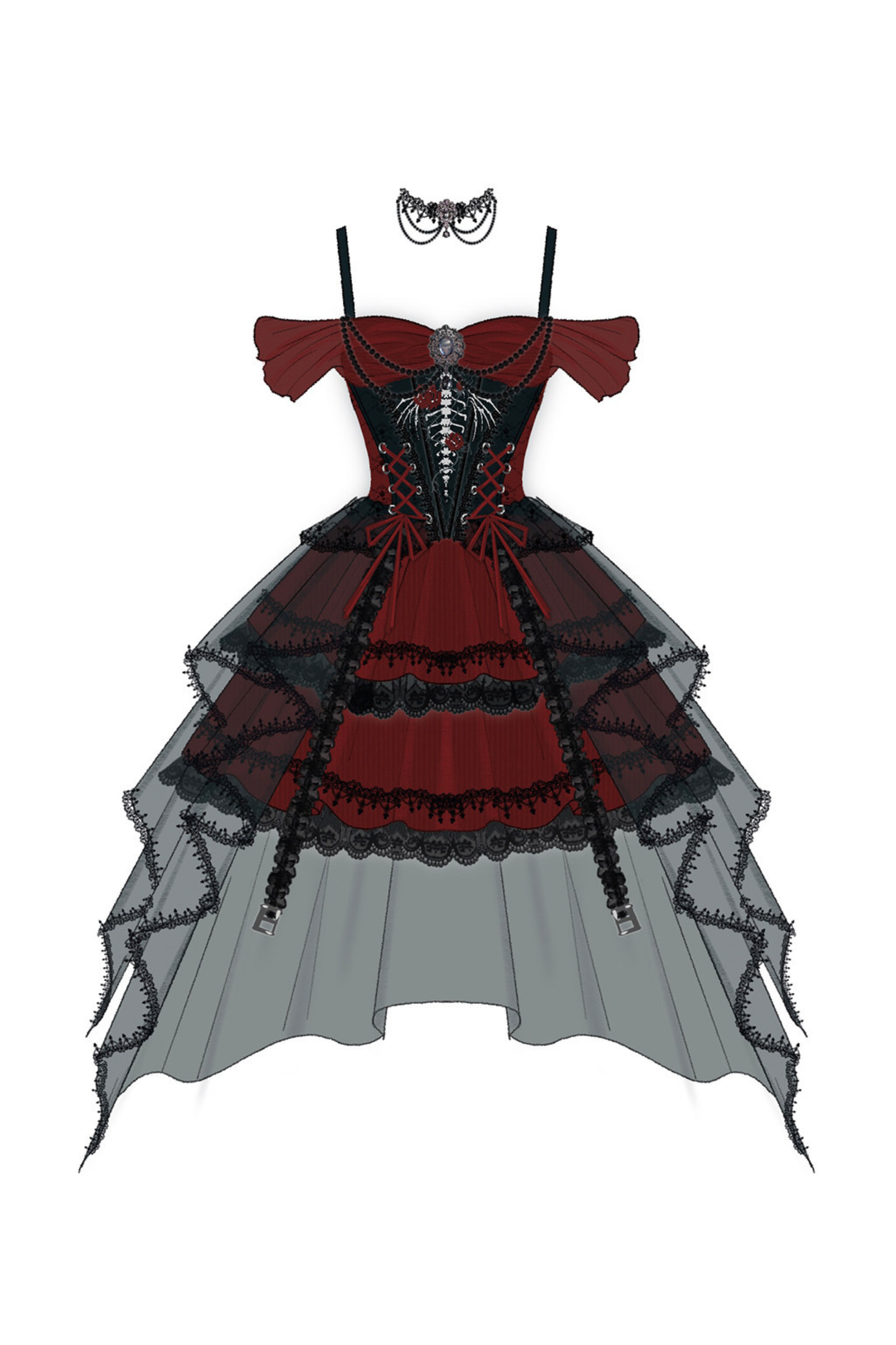 ドラゴンボーンゴシックドレス+ネックレス