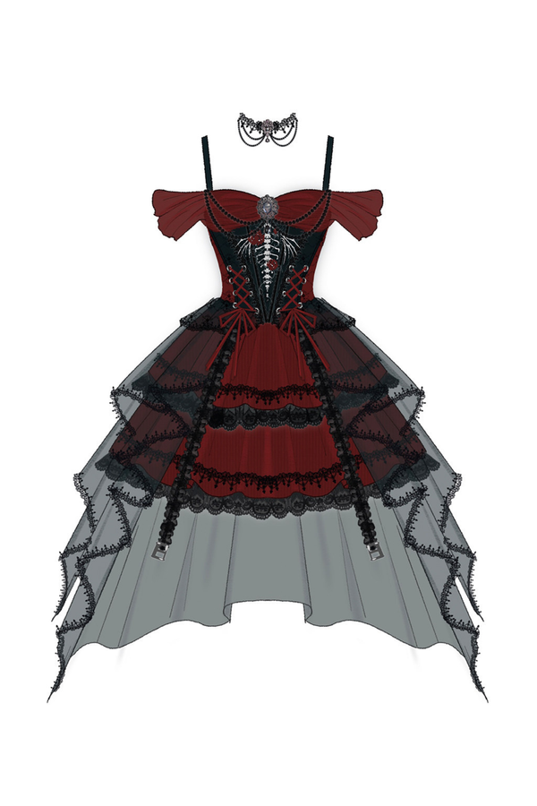 ドラゴンボーンゴシックドレス+ネックレス