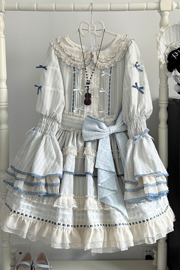 アクアドールロリータドレス+ヘアバンド+リボン