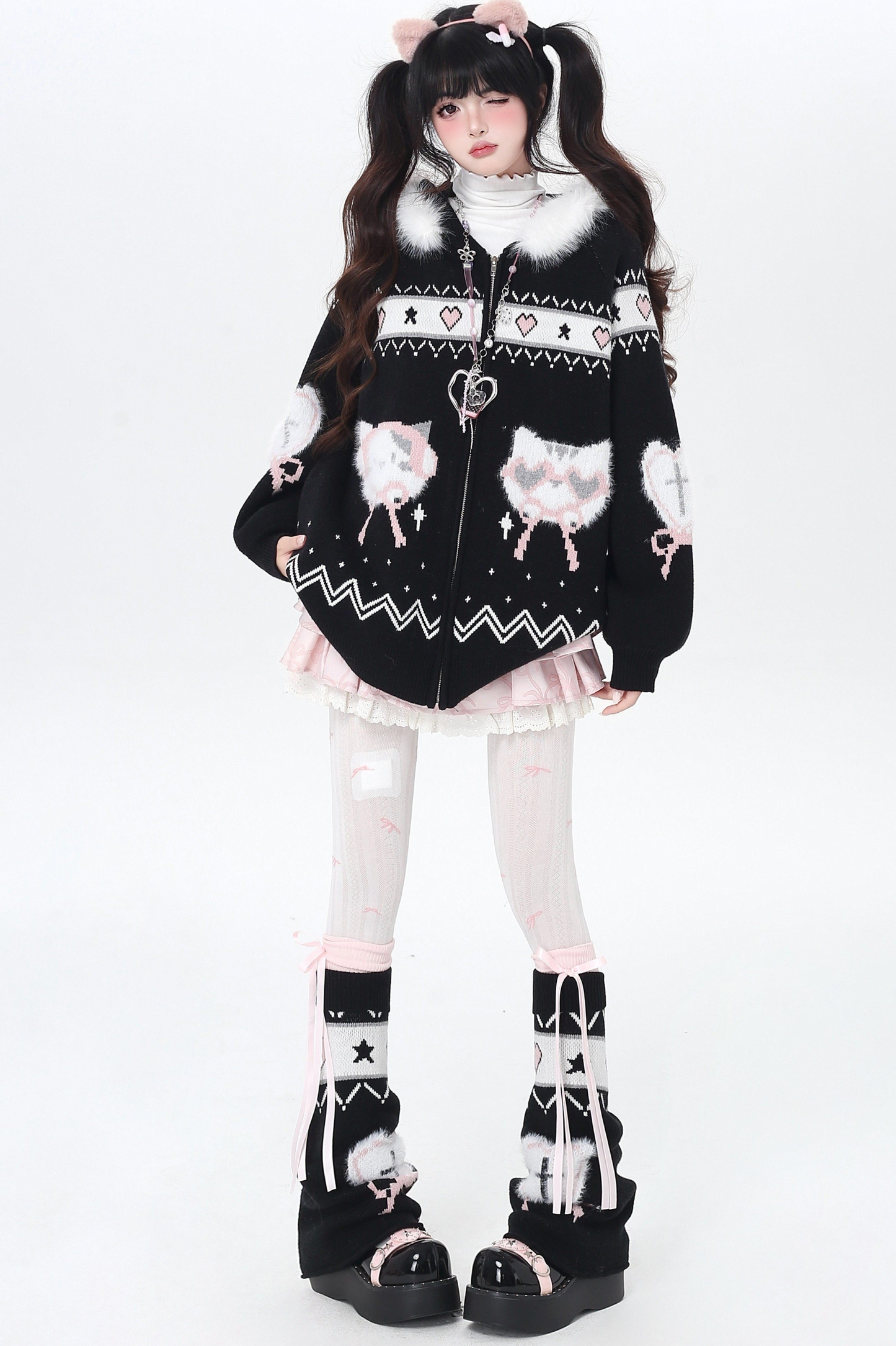 Snow Fair Island Cardigan + Leg Warmers